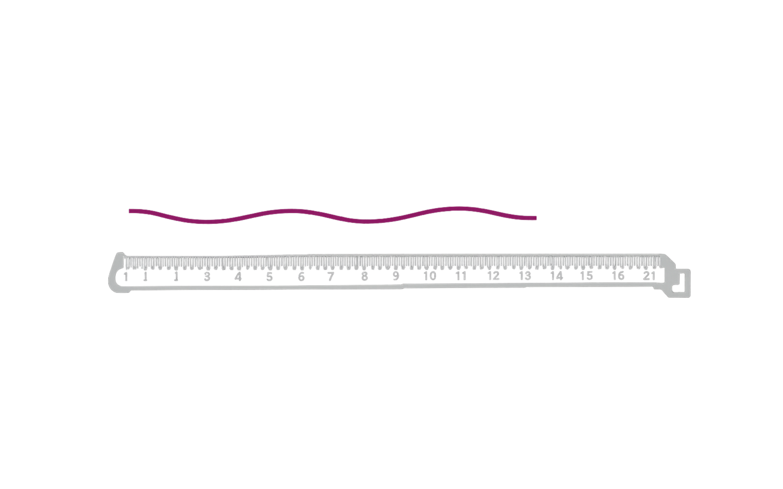 Minimalistische Infografik zum Messen des Umfangs mit Maßband